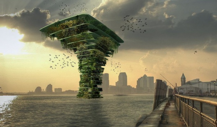 オランダ建築企業が構想中の水上自然保護区『Sea Tree』が未来的