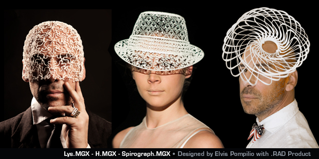 .MGXが3Dプリンターで作られたファッション帽子を発表！麦わら帽子っぽい（左と右は釣りか）