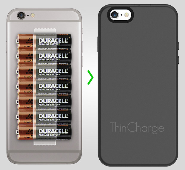 単三電池７本分！iPhoneのバッテリーを2倍にする極薄1.3mmケース「ThinCharge」