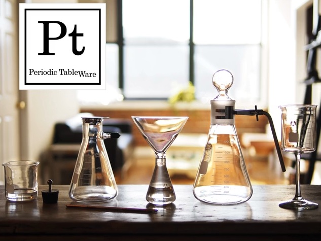 理科の実験道具っぽいグラスセット『Periodic TableWare』