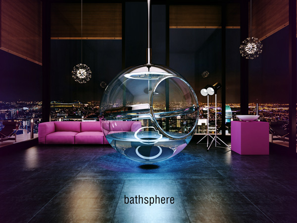 セレブ感と未来感が融合する球形のバスタブ『bathsphere』