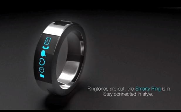 スマホと連携するスマートな指時計『Smarty Ring』